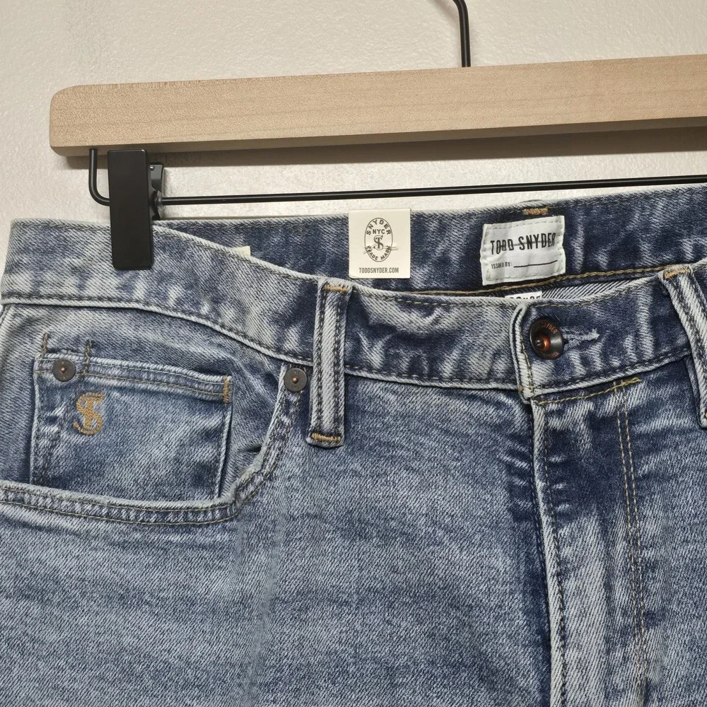 Nwt Todd Snyder Slim Fit Stretch Destroyed‎ Indigo Jeans Men's Sz 32 X 32